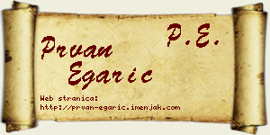 Prvan Egarić vizit kartica